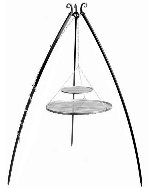 Schwenkgrill 200 cm - Doppelrost aus Edelstahl Cook King